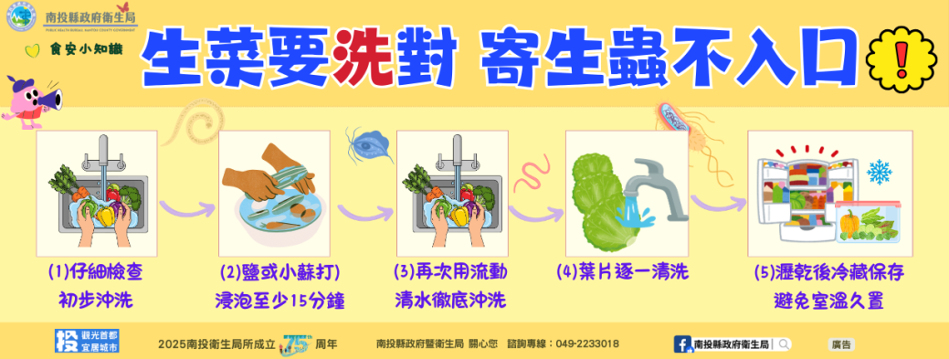 洗菜要洗對 寄生蟲不入口