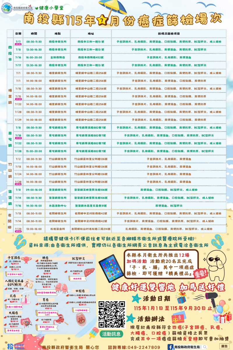 南投縣場次表1