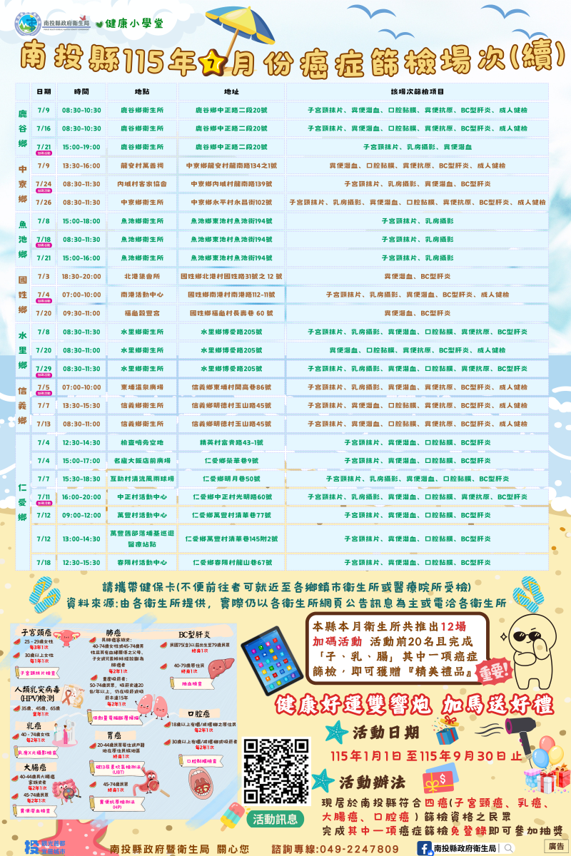 南投縣場次表2