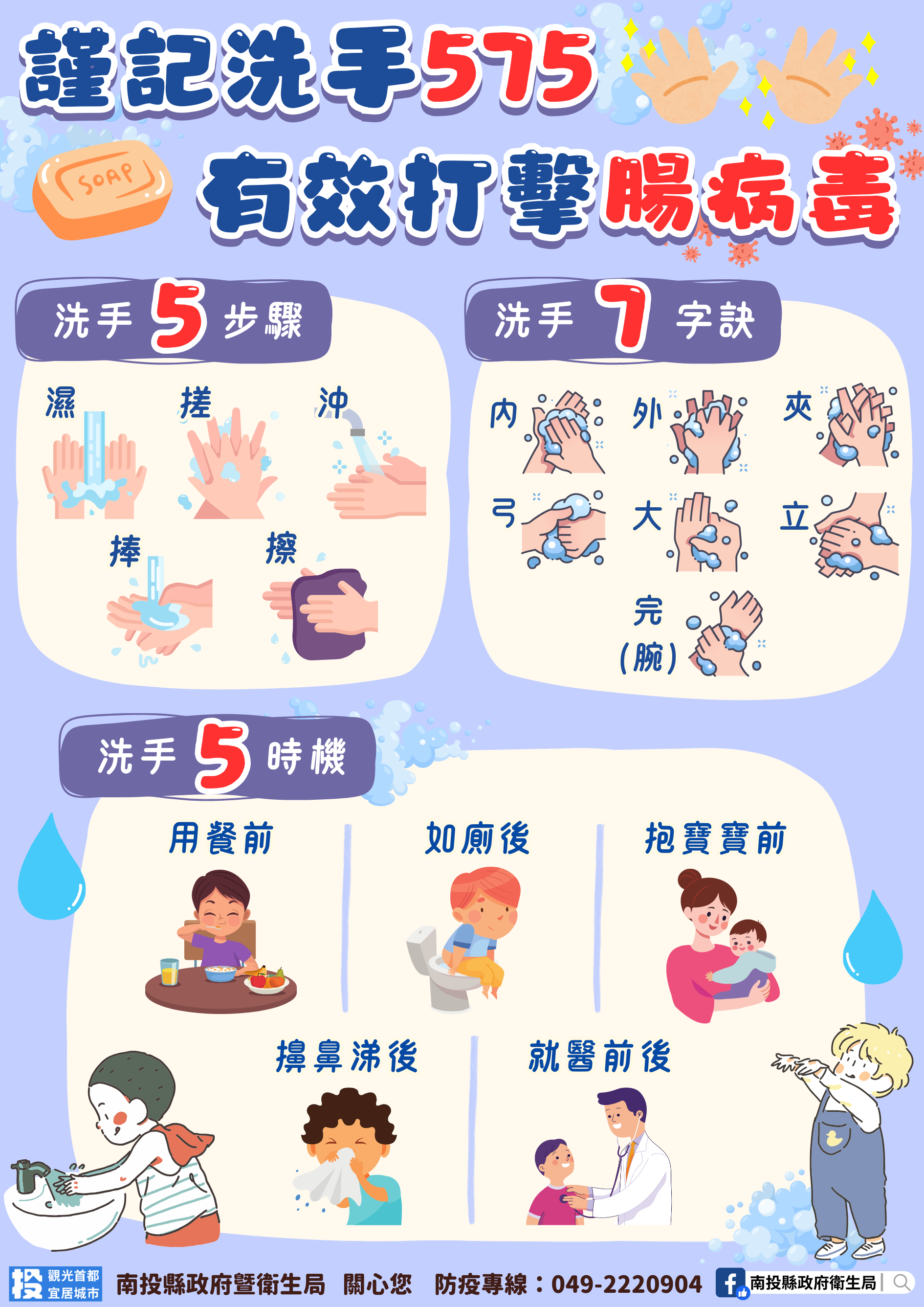 謹記洗手575，有效打擊腸病毒